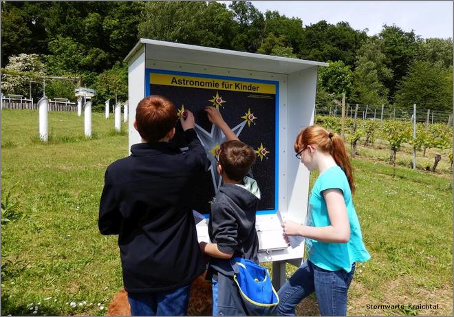 die Aktionstafel "Astronomie fuer Kinder"