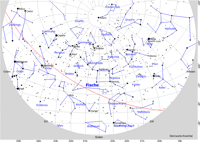 Sternbild / Sternzeichen RA 00h Fische