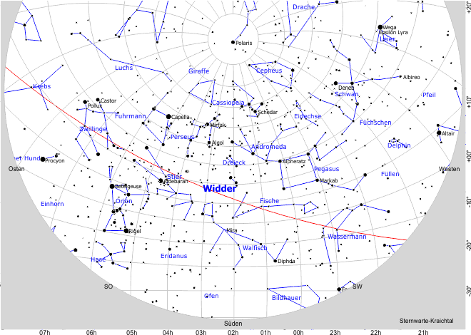 Sternbild / Sternzeichen RA 02h Widder