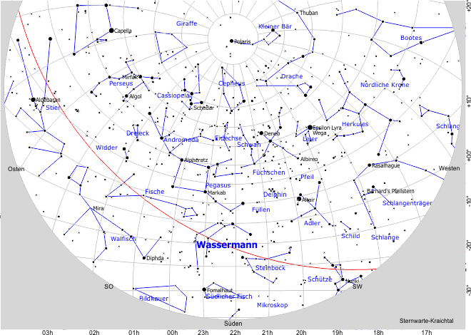 Sternbild / Sternzeichen RA 22h Wassermann