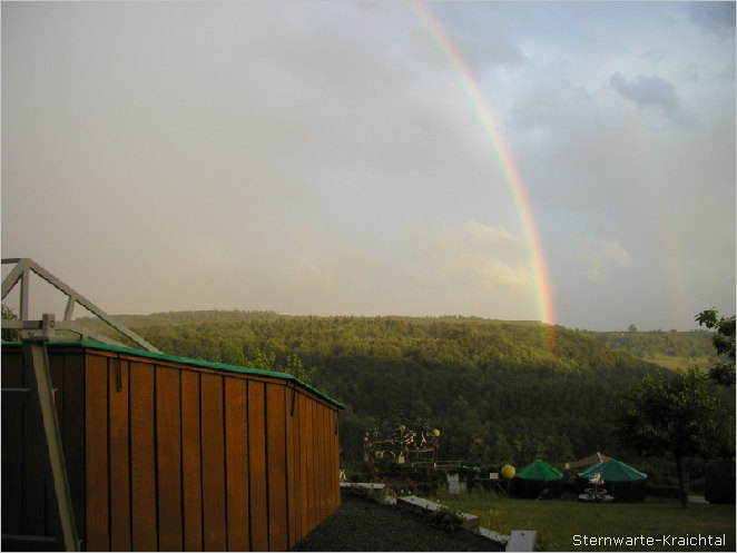 Regenbogen über dem Astronomiepark-Kraichtal
