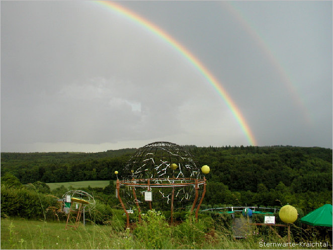 doppelter Regenbogen über dem Planetarium, westlich
