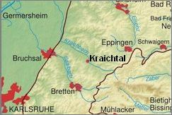 Karte vo Kraichtal und Umkreis