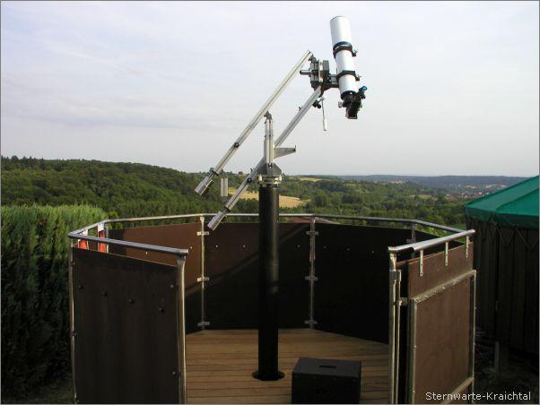 ein Parallelogramm, montiert auf der Stahlsäule in der Beobachtungsplattform